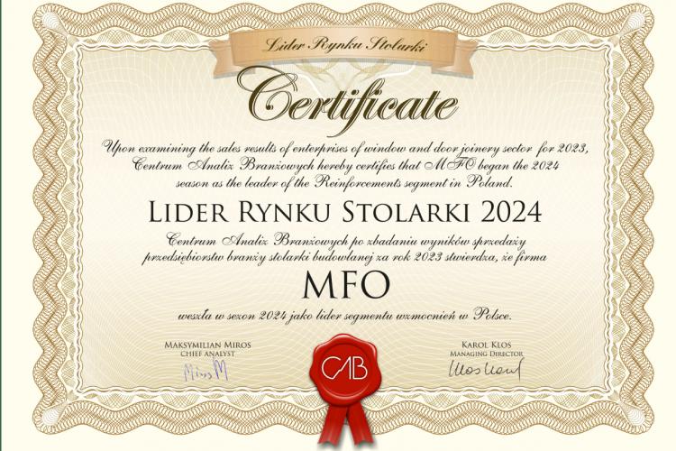 MFO Liderem Rynku Stolarki na 2024